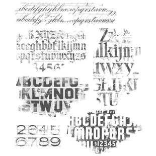 Tim Holtz Cling Stamp Faded Type