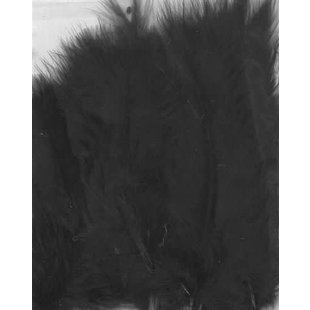 Veren Marabou Zwart 8,5-12,5cm 15st