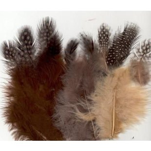 Veren Marabou & Guinea Mix Bruin 18st