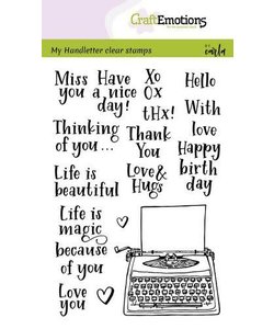 Craftemotions Clear Stamp by Carla Handletter Typewriter quotes Eng.