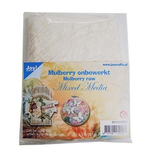 Joy Mulberry onbewerkt boombastvezels voor Mixed Media - Wit