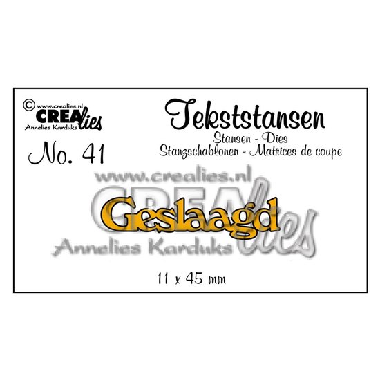 Crealies Crealies Tekst stans Geslaagd
