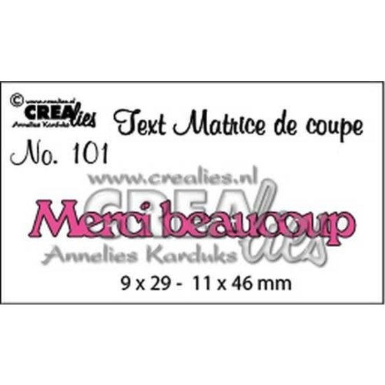 Crealies Crealies Stansmal Tekst Merci Beaucoup