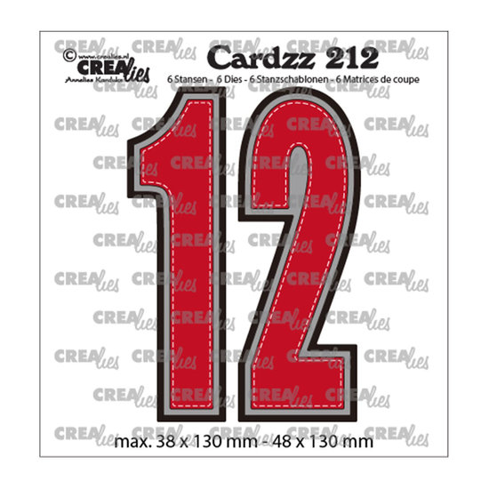 Crealies Crealies Stansmal cijfers 1 en 2  h:13cm