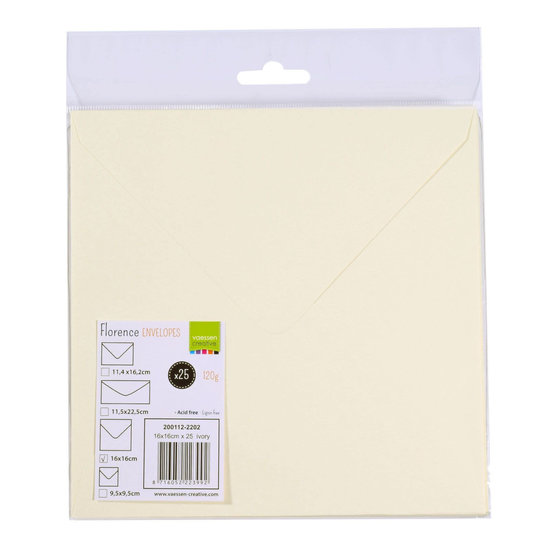 Florence Florence Enveloppen 16x16cm Ivory 25st 120g