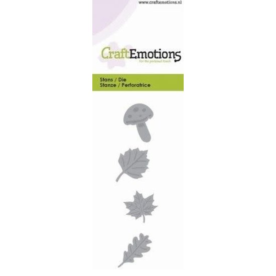 CraftEmotions CraftEmotions stansmal paddestoel bladeren 5x10 cm. totaal