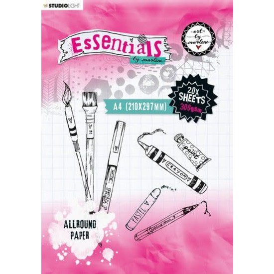Studio Light Allround Paper pad Watercolor 300 gr. A4 Essentials nr. 1 BM01 20 vel