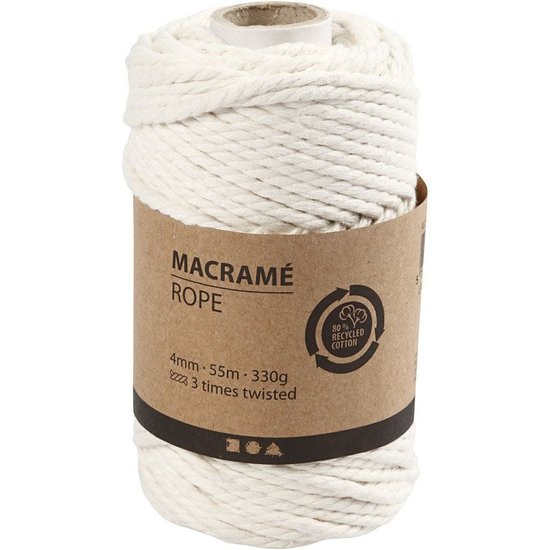 Creotime Macramé Koord  4mm 55m 330g Wit