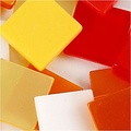 Creotime Mozaiek kunststof 10x10 mm, 25 gr. rood/oranje/geel/wit