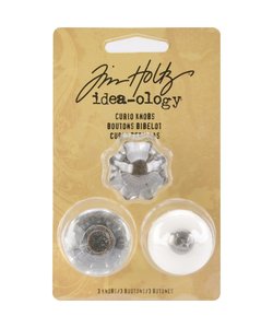 Tim Holtz Idea-Ology Curio Knobs 1"X.875" 3/Pkg