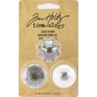 Tim Holtz Idea-Ology Curio Knobs 1"X.875" 3/Pkg