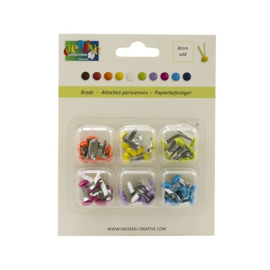 Vaessen Creative Brads Splitpennen Vaessen Creative 8mm. 48st. 6x8 Kleuren