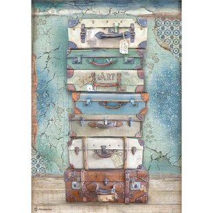 Stamperia Rice Paper A4 Atelier Des Arts Luggage