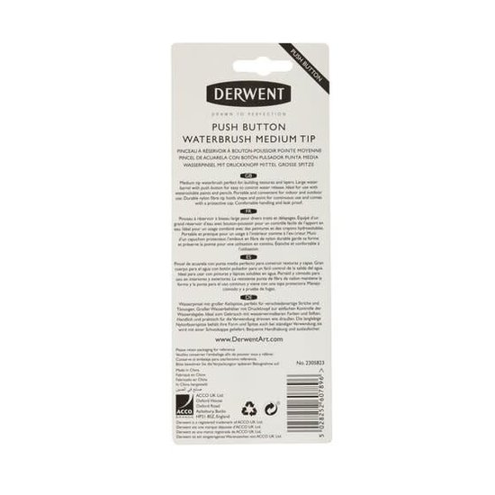 Derwent Derwent Push Button Waterbrush Medium Tip