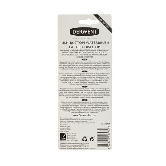 Derwent Derwent Push Button Waterbrush Large Chisel Tip