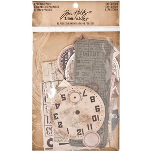 Tim Holtz Idea-Ology Ephemera Pack Expedition 63 pcs.