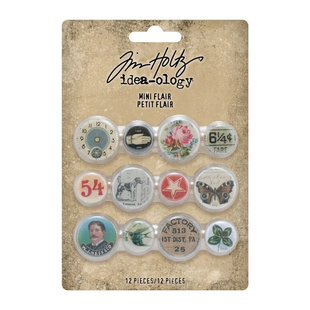 Tim Holtz Idea-Ology buttons Mini Flair 12 pcs