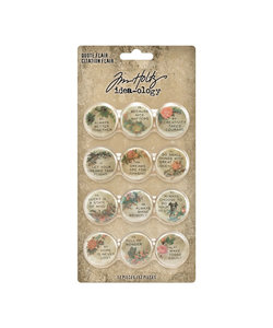 Tim Holtz Idea-Ology buttons Quote Flair 12 pcs