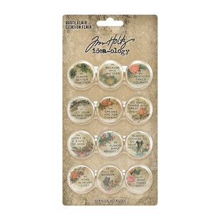 Tim Holtz Idea-Ology buttons Quote Flair 12 pcs