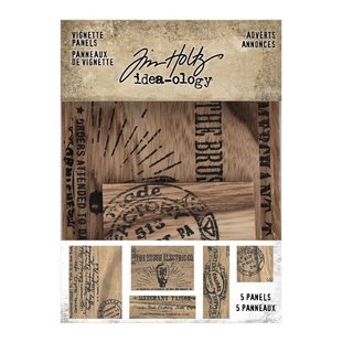 Tim Holtz Idea-Ology Vignette Panels 5 pcs ca. 2,75"x2,75" tot 4"x5,5"