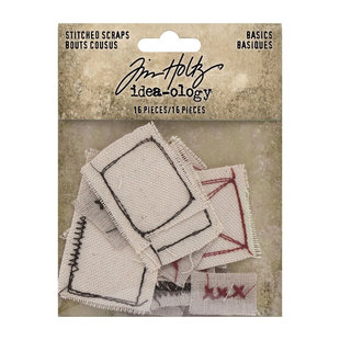 Tim Holtz Idea-Ology Stitched scraps Basic 16 pcs.