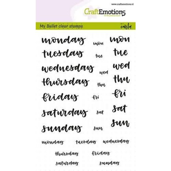 CraftEmotions CraftEmotions Stempel Bullet Journal A6 Days 5-10mm