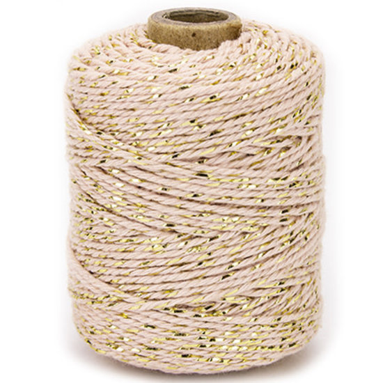 Vivant Katoen Koord Lurex 2mm 50m Roze/Goud