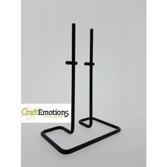 CraftEmotions Standaard metaal rechthoek 12x18x26 cm. dubbele pen zwart