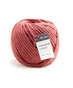 Macrame Katoen Koord 5mm 50m Steen Rood