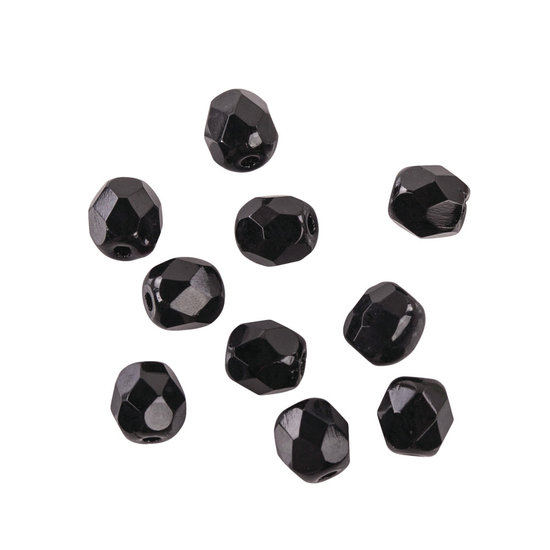 Rayher Rayher Glas Facetkraal 4mm Zwart 100st