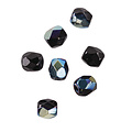 Rayher Rayher Glas Facetkraal 4mm Onyx Iriserend 100st