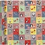 Creotime Cadeaupapier Animals geel grijs roze 70cm x 4 mtr