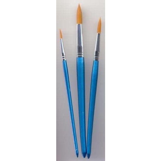 Hobby & Crafting Fun Penselen Set Nylon Rond 3st