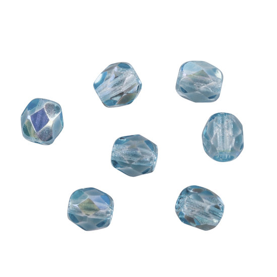 Rayher Rayher Glas Facetkraal 4mm Turquoise 100st