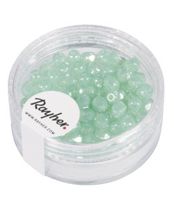 Rayher Glas Facetkraal 4mm Mint 100st