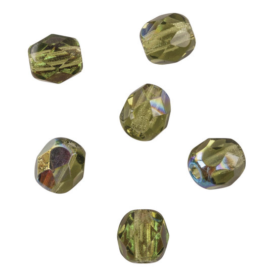 Rayher Rayher Glas Facetkraal 4mm Olijf 100st