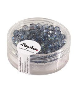 Rayher Glas Facetkraal 4mm Blauw grijs 100st