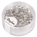 Rayher Rayher Glas Facetkraal 4mm Zilver semi opaque 100st