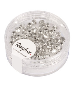 Rayher Glas Facetkraal 4mm Briljant Zilver 100st
