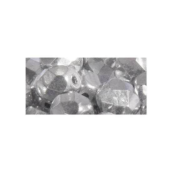 Rayher Rayher Glas Facetkraal 4mm Briljant Zilver 100st