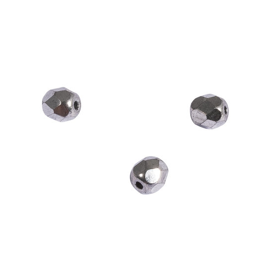 Rayher Rayher Glas Facetkraal 4mm Briljant Zilver 100st