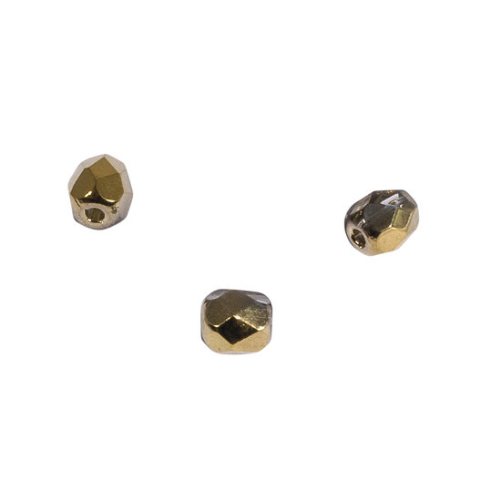 Rayher Rayher Glas Facetkraal 4mm Goud 100st