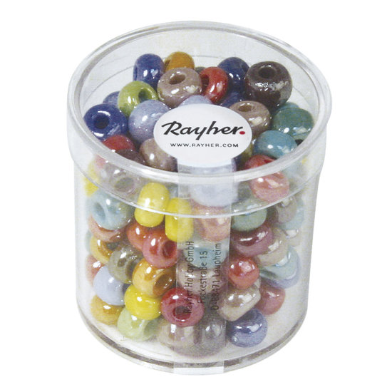 Rayher Glazen kraal met groot gat, Opaak, ø 5,4 mm, doosje à 55 g