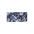 Rayher Dubbelgat-rocailles Mix gewaxt Blauw 3x5mm, Doos 12g