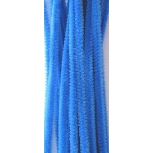 Chenille draad 6mm x 30 cm 20 stuks blauw