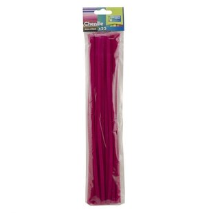 Chenilledraad 6mm 25x30cm fuchsia