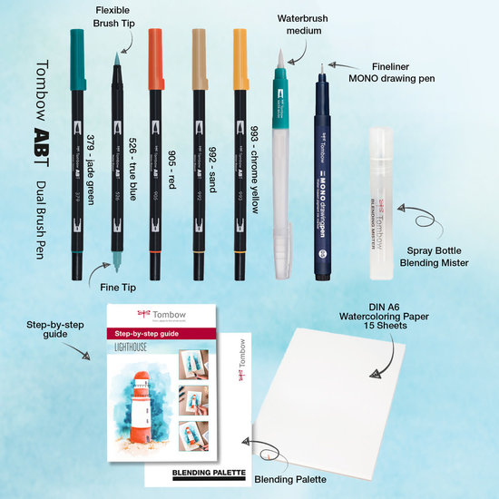 Tombow Tombow Watercoloring set Seaside