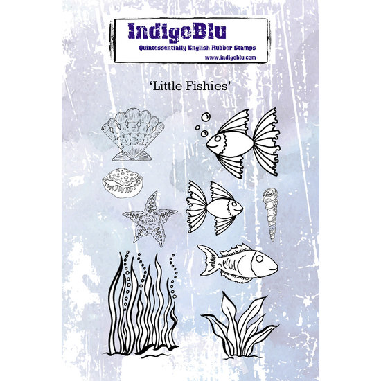 IndigoBlu IndigoBlu Stempel Rubber Little Fishies A6 9st.
