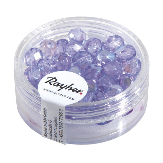 Rayher Glazen facetkralen, Iriserend 6 mm Doosje 50 st. Seringen