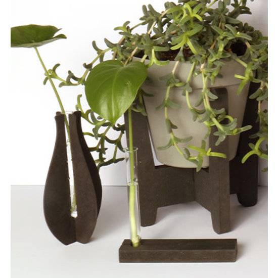 By Woom By Woom MDF Cardholder With Vase 4x16x16,5cm Zwart